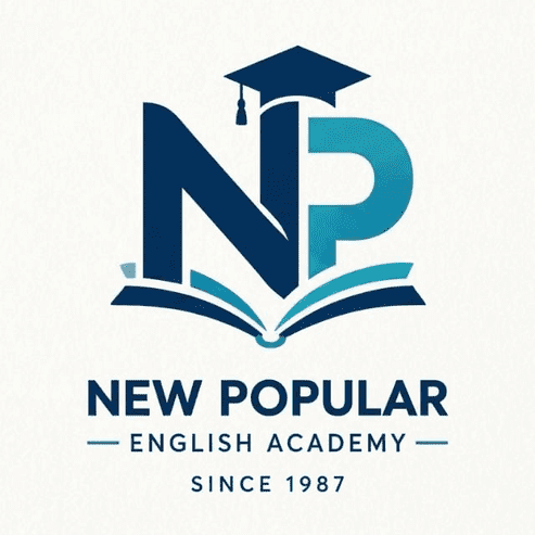 New Popular English Academy logo